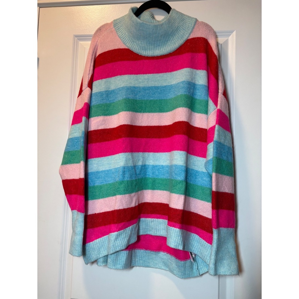 Cabana by Crown & Ivy NWY Womens Striped Oversized Sweater